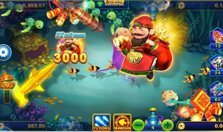 Bí Kíp Chơi Bắn Cá Thần Tài Tại TK88 Săn Jackpot Khủng 2 Hệ thống vũ khí trong game Bắn Cá Thần Tài Tại TK88