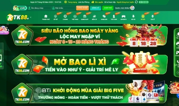 Săn Khuyến Mãi Tại TK88 Khủng Rinh Thưởng Lớn Về Tay 1 Các chương trình khuyến mãi TK88 hấp dẫn tặng người chơi